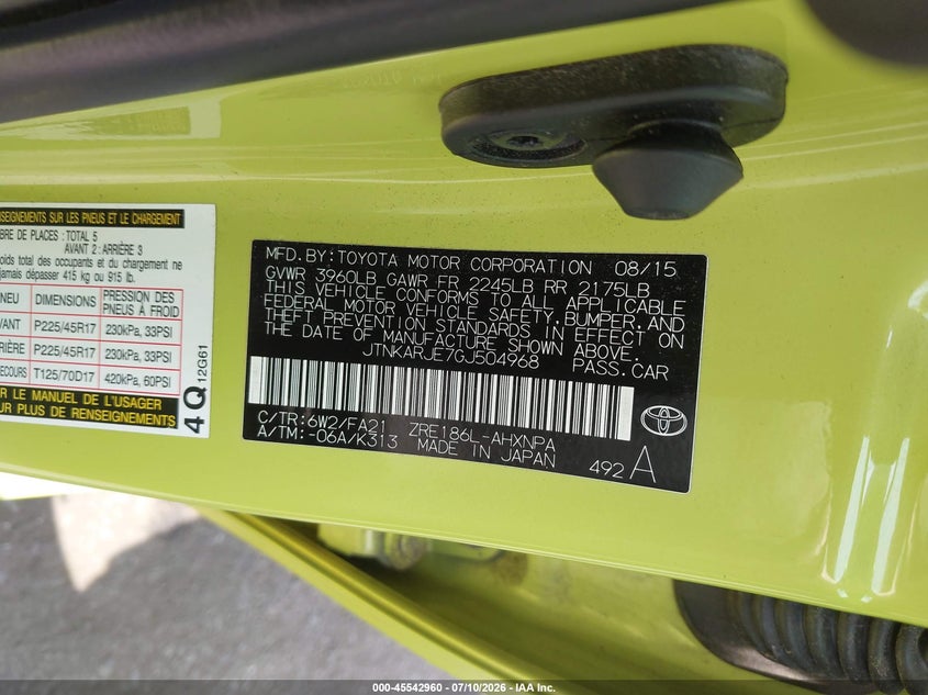 2016 Scion Im VIN: JTNKARJE7GJ504968 Lot: 45542960