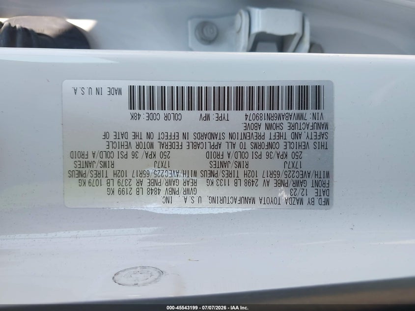 2024 Mazda Cx-50 2.5 S Select VIN: 7MMVABAM6RN189074 Lot: 45543199
