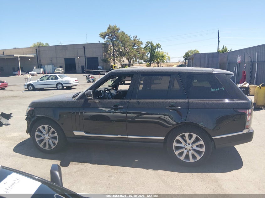 2016 Land Rover Range Rover 3.0L V6 Turbocharged Diesel Hse Td6 VIN: SALGS2KF7GA294855 Lot: 45543521
