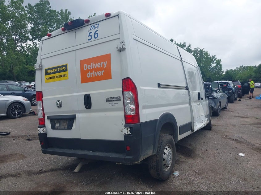 Vin: 3c6lrvdg7pe529834, lot: 46041985, ram promaster 2500 high roof 159 wb 20234