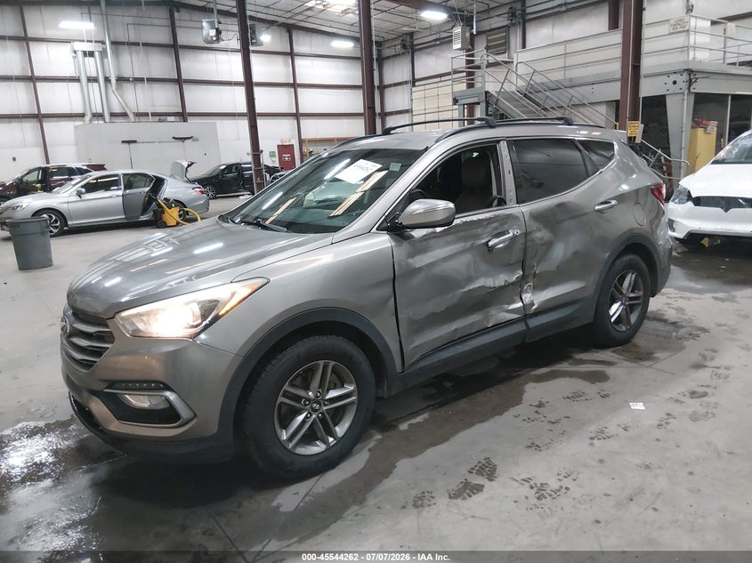2017 Hyundai Santa Fe, Левый бок, IAAI, VIN 5NMZU3LB3HH006493 — фото 2