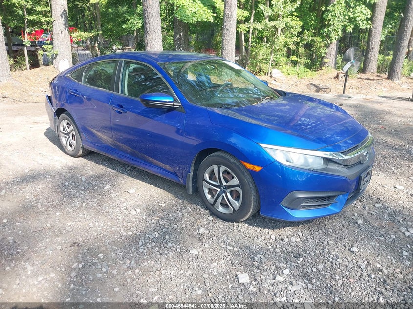 2016 Honda Civic Lx, Front & Rear, IAAI, VIN 19XFC2F53GE203921