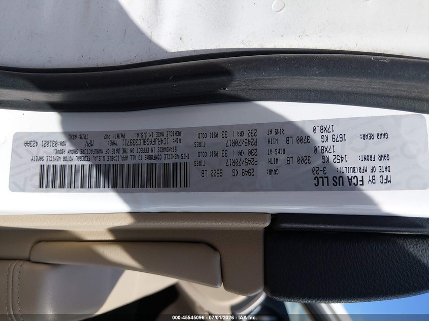 2020 Jeep Grand Cherokee Laredo E 4X4 VIN: 1C4RJFAG8LC339711 Lot: 45545096