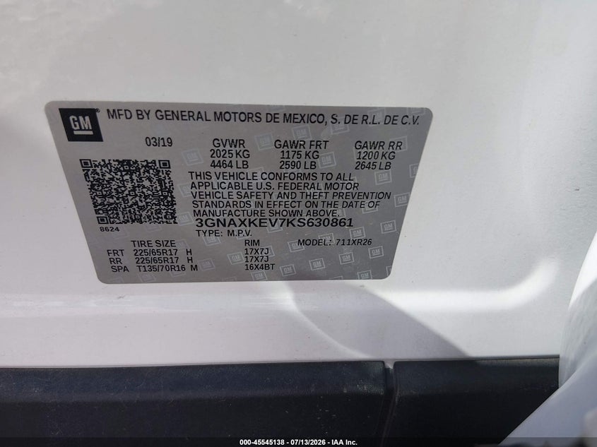 2019 CHEVROLET EQUINOX LT — Photo 9