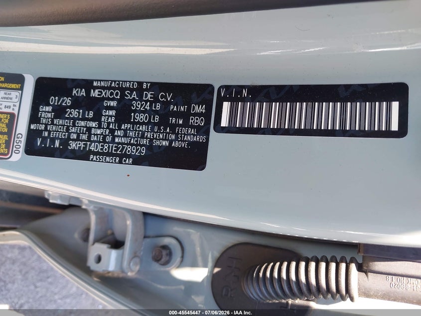 2026 KIA K4 SEDAN 2.0L I-4 DOHC, VVT, 147HP