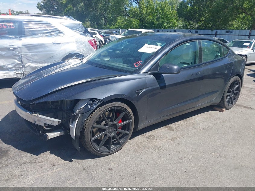 Vin: 5yj3e1et1rf870166, lot: 46043945, tesla model 3 performance all-wheel drive 20242