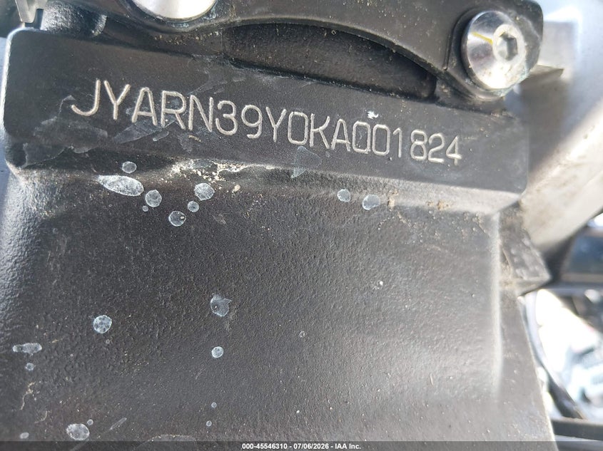 2019 Yamaha Yzfr1 C VIN: JYARN39Y0KA001824 Lot: 45546310