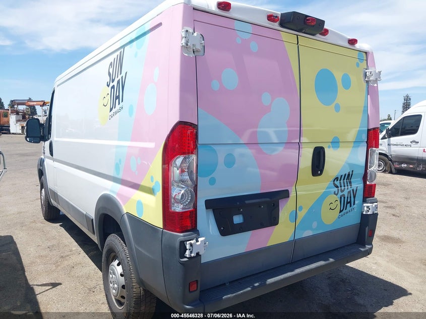 Vin: 3c6trvag7he543593, lot: 46044597, ram promaster 1500 low roof 136 wb 20173