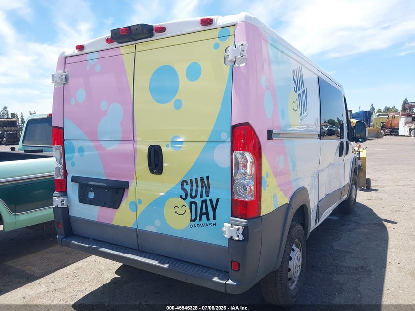 Vin: 3c6trvag7he543593, lot: 46044597, ram promaster 1500 low roof 136 wb 20174
