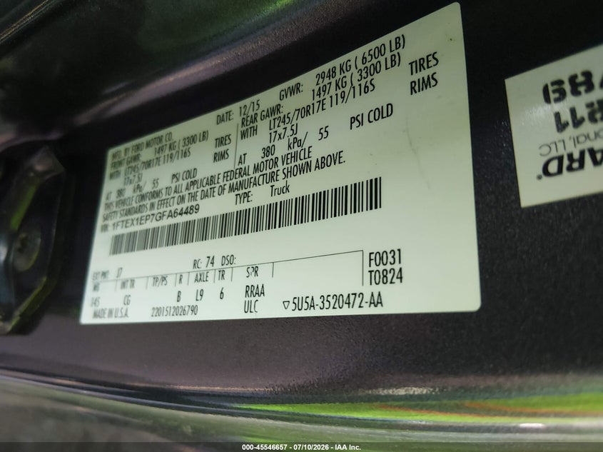 2016 FORD F-150 LARIAT/XL/XLT · Фото 9