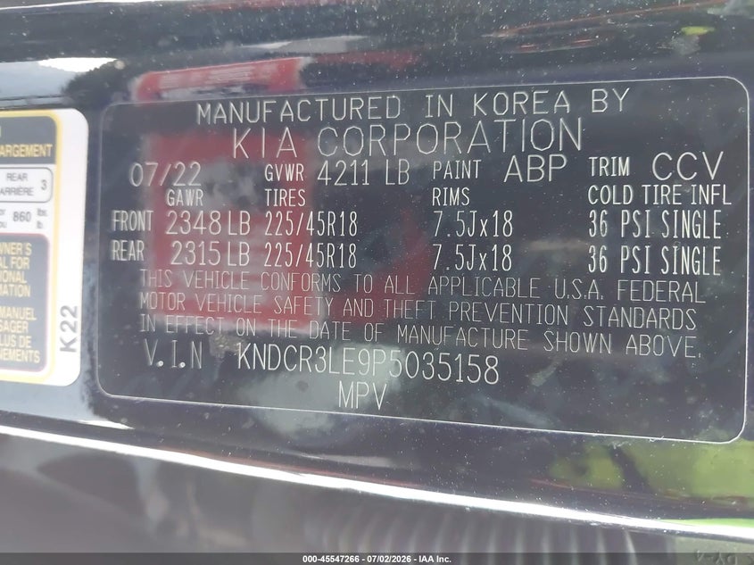 2023 Kia Niro Ex Touring VIN: KNDCR3LE9P5035158 Lot: 45547266