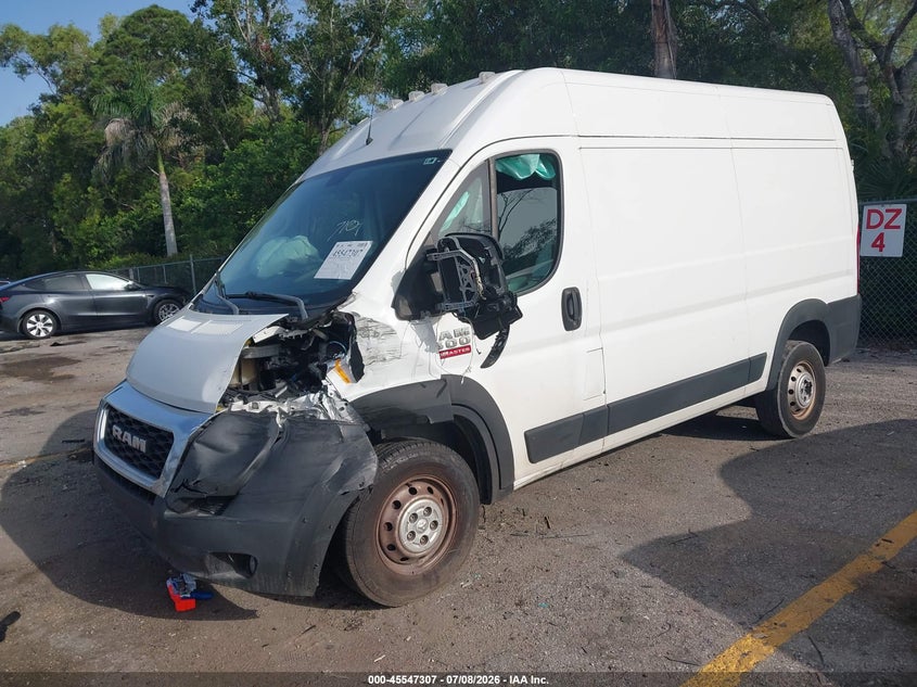 Vin: 3c6lrvbg7me567109, lot: 46045576, ram promaster 1500 high roof 136 wb 20212
