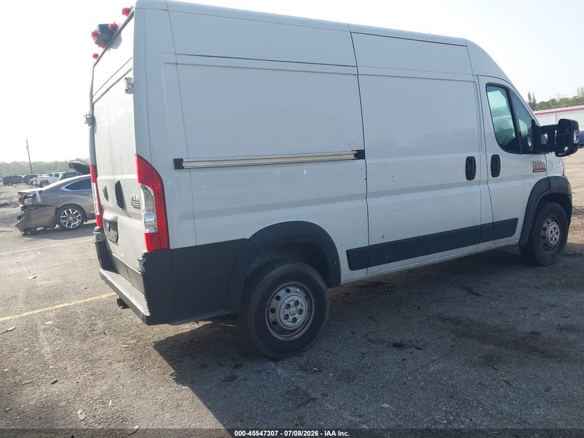 Vin: 3c6lrvbg7me567109, lot: 46045576, ram promaster 1500 high roof 136 wb 20214