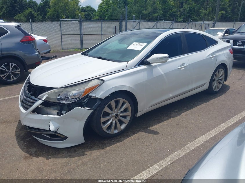 Vin: kmhfh4jg9fa476736, lot: 46045672, hyundai azera limited 20152