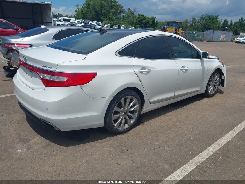Vin: kmhfh4jg9fa476736, lot: 46045672, hyundai azera limited 20154