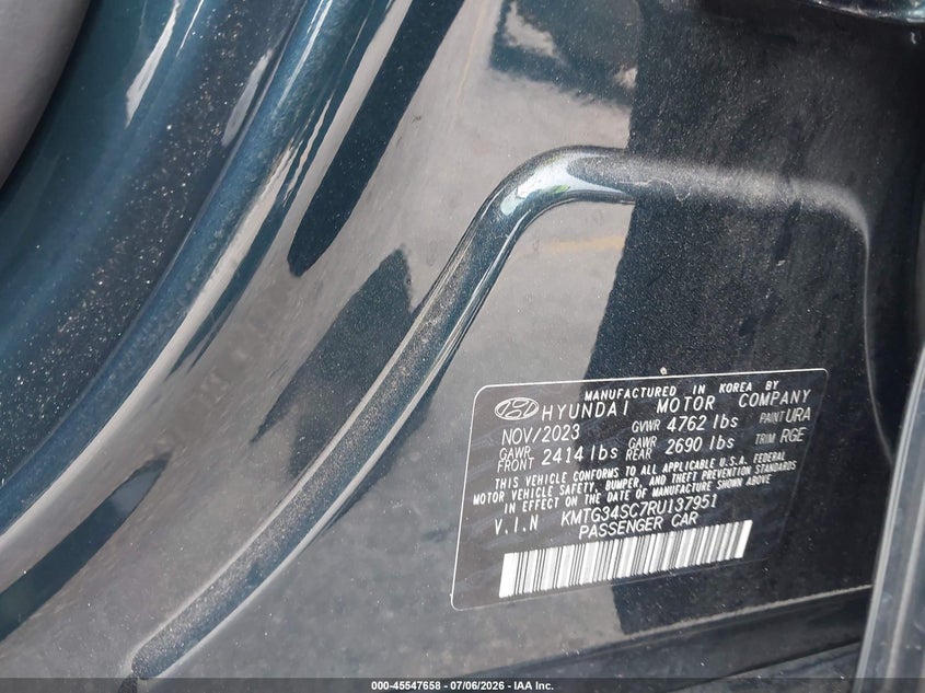 2024 Genesis G70 2.5T Rwd VIN: KMTG34SC7RU137951 Lot: 45547658