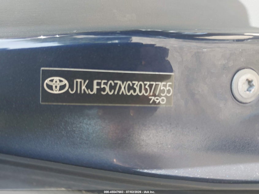 2012 Scion Tc VIN: JTKJF5C7XC3037755 Lot: 45547683