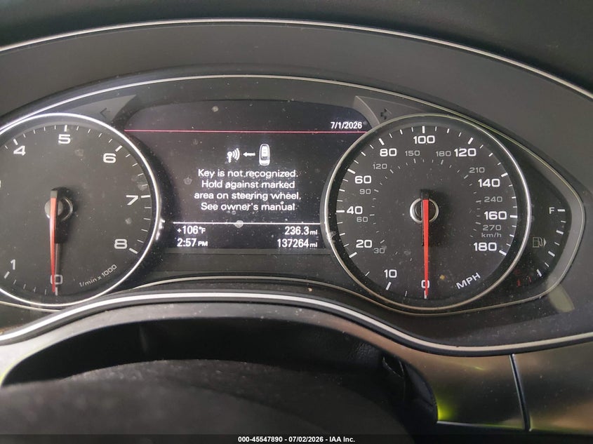 2012 Audi A7 3.0 Prestige VIN: WAU3GAFC9CN092598 Lot: 45547890
