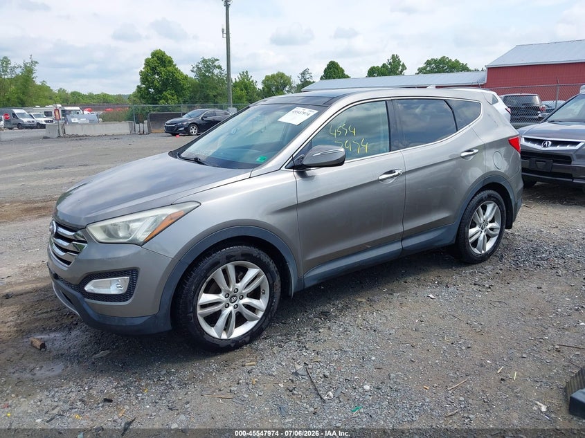 2013 Hyundai Santa Fe Sport 2.0T, Engine Burn, IAAI, VIN 5XYZW3LA7DG027840 — photo 2
