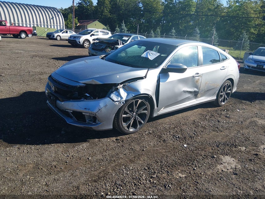 2020 Honda Civic, Right Front, IAAI, VIN 2HGFC2F87LH585235 — photo 2