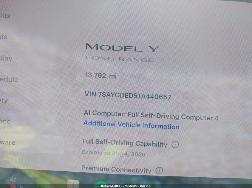 2026 TESLA MODEL Y auction photo 7