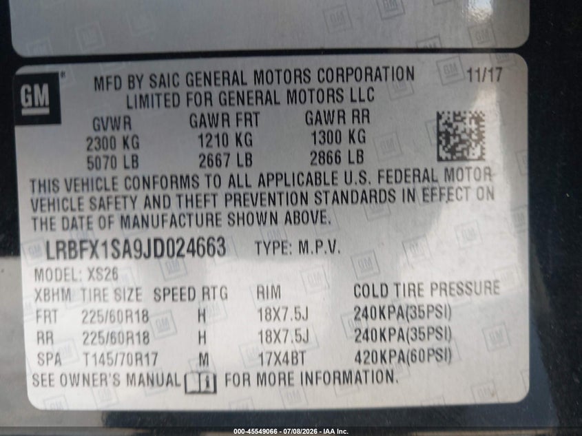 2018 Buick Envision Essence VIN: LRBFX1SA9JD024663 Lot: 45549066