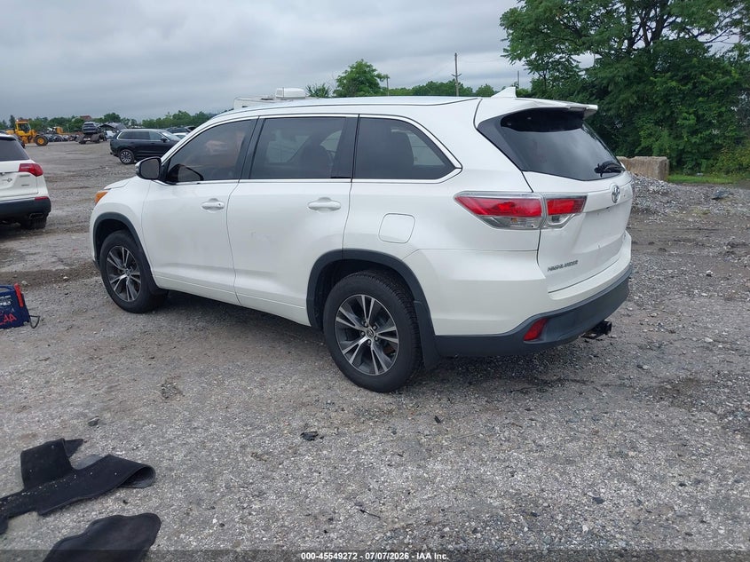Vin: 5tdjkrfh6gs228589, lot: 46047583, toyota highlander xle v6 20163