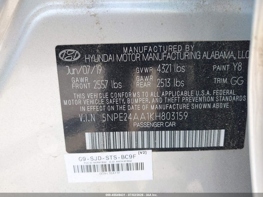 2019 HYUNDAI SONATA ECO — Photo 9