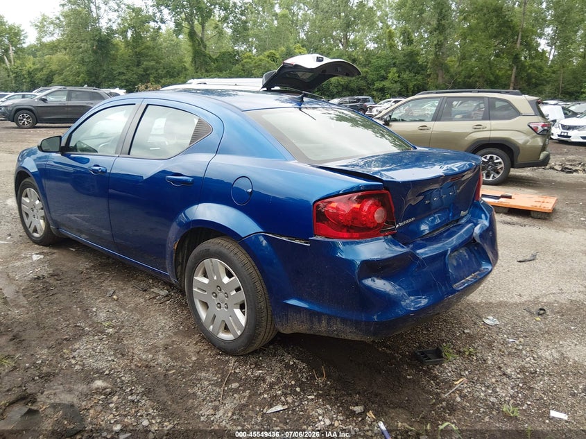 Vin: 1c3cdzab0dn757239, lot: 46047747, dodge avenger se 20133