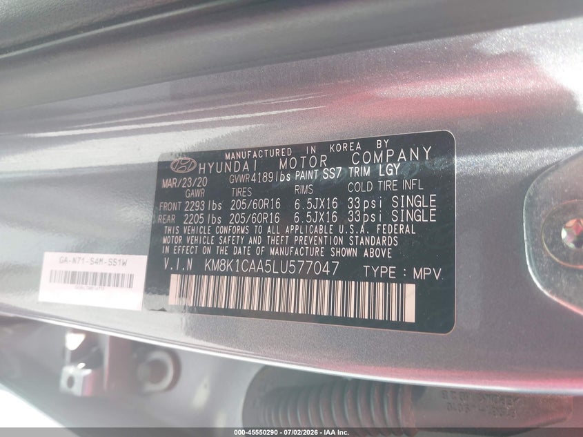 2020 HYUNDAI KONA SE — Photo 9