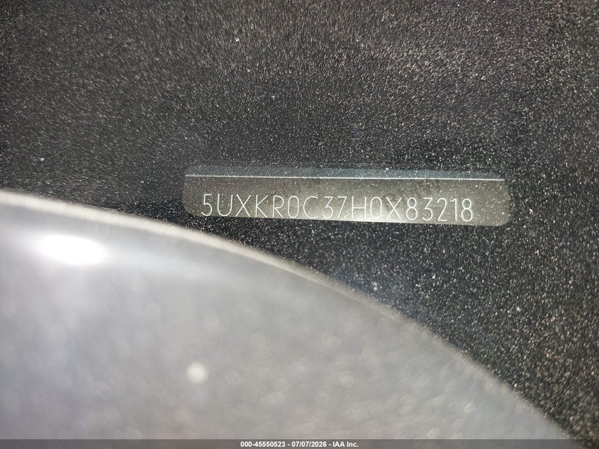 2017 BMW X5 xDrive35I VIN: 5UXKR0C37H0X83218 Lot: 45550523