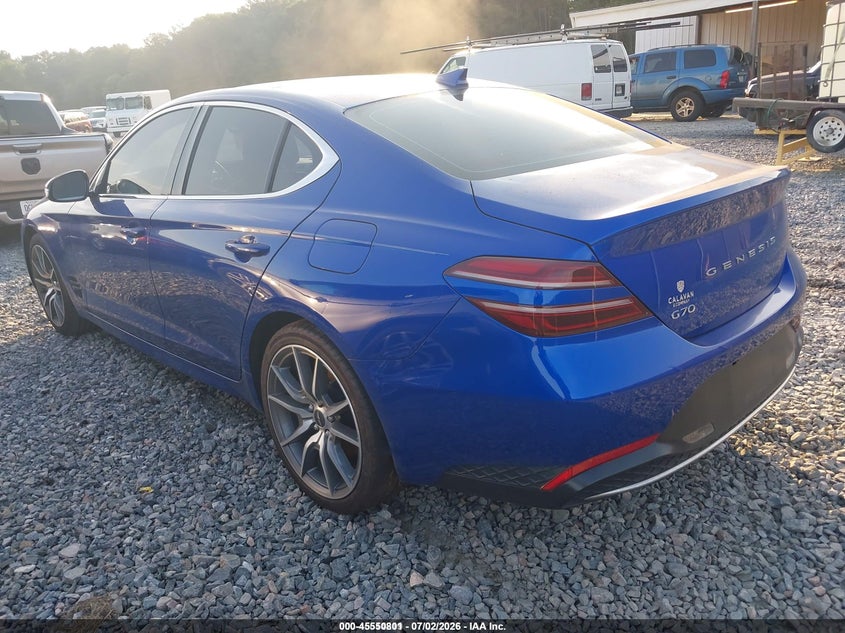 Vin: kmtg34ta7nu102673, lot: 46049112, genesis g70 2.0t rwd 20223