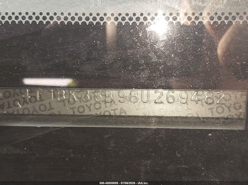 2008 Toyota Avalon Xls VIN: 4T1BK36B98U269482 Lot: 45550888