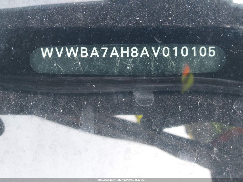 2010 Volkswagen Eos Komfort VIN: WVWBA7AH8AV010105 Lot: 45551451
