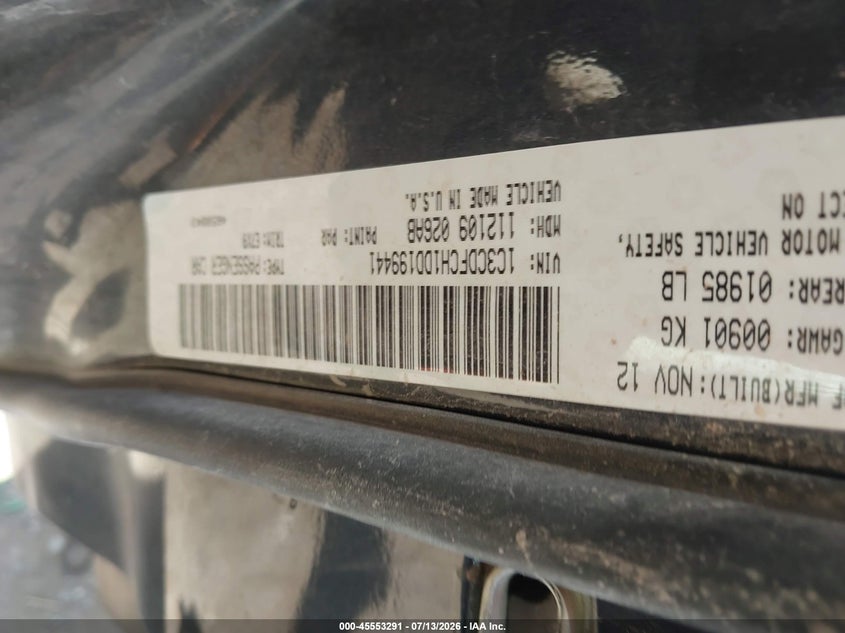 2013 Dodge Dart Limited VIN: 1C3CDFCH1DD199441 Lot: 45553291