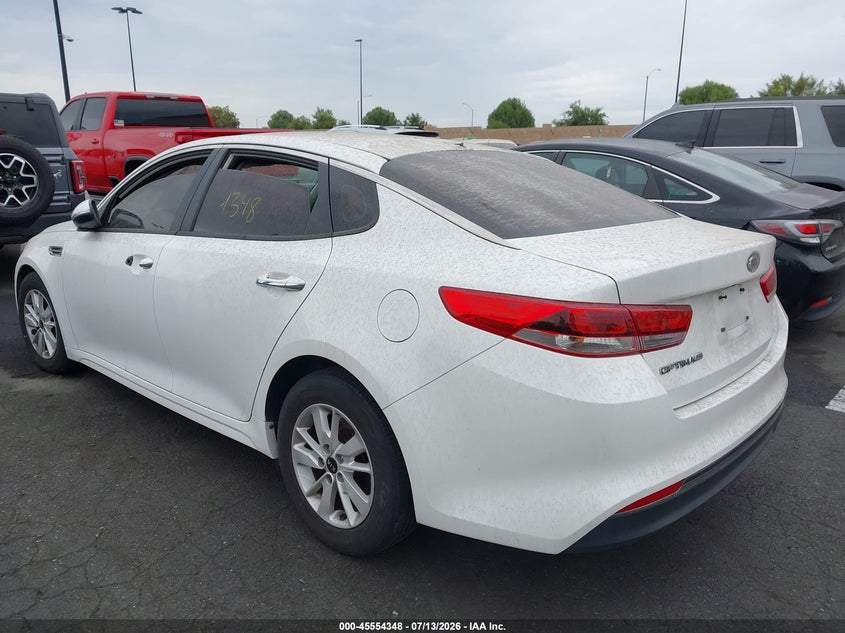 Vin: knagt4l36g5103274, lot: 46052659, kia optima lx 20163