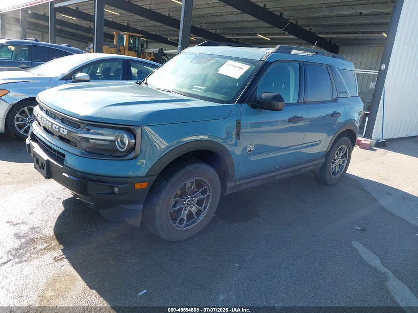 Vin: 3fmcr9b61mra72514, lot: 46053120, ford bronco sport big bend 20212