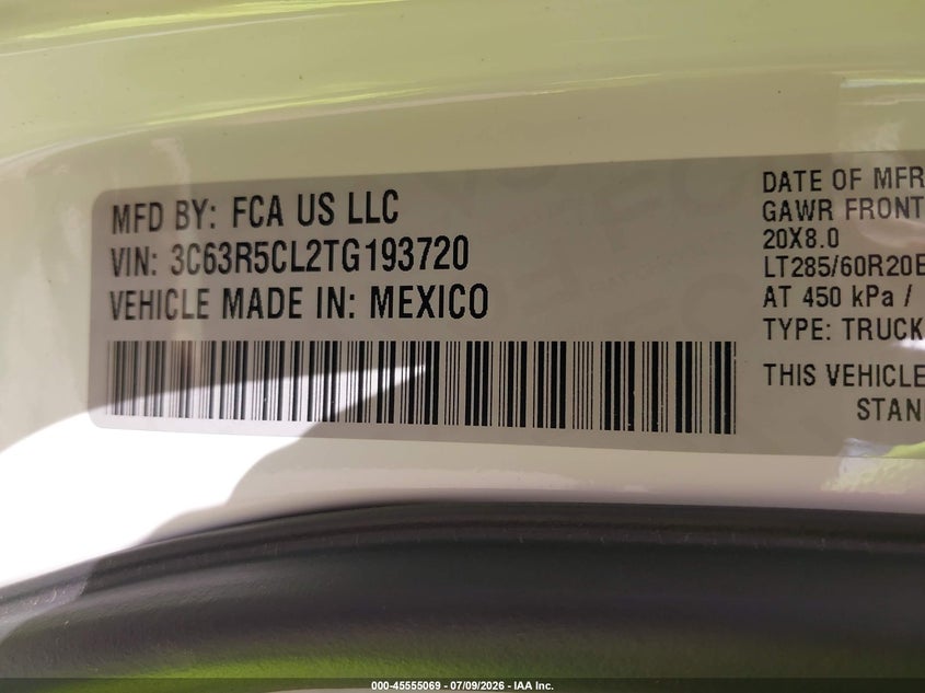 2026 Ram 2500 Black Express 4X4 6'4 Box VIN: 3C63R5CL2TG193720 Lot: 45555069