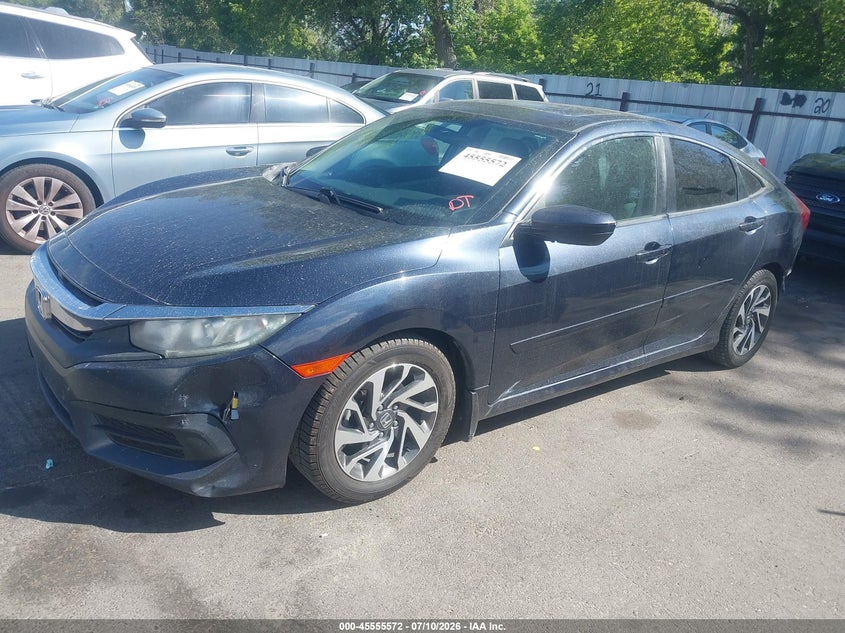 2016 Honda Civic, Rear, IAAI, VIN 19XFC2F71GE053941 — photo 2