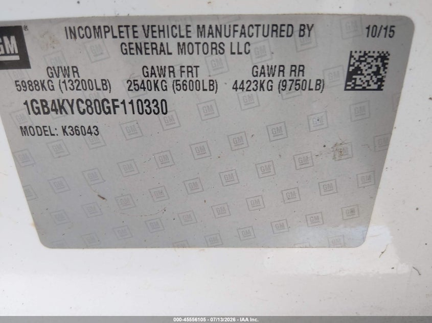 2016 CHEVROLET SILVERADO 3500HD CHASSIS auction photo 8