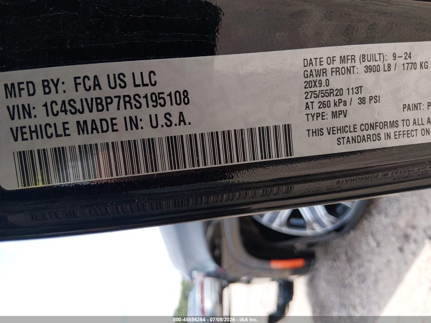 2024 Jeep Wagoneer Series Ii 4X4 VIN: 1C4SJVBP7RS195108 Lot: 45556264
