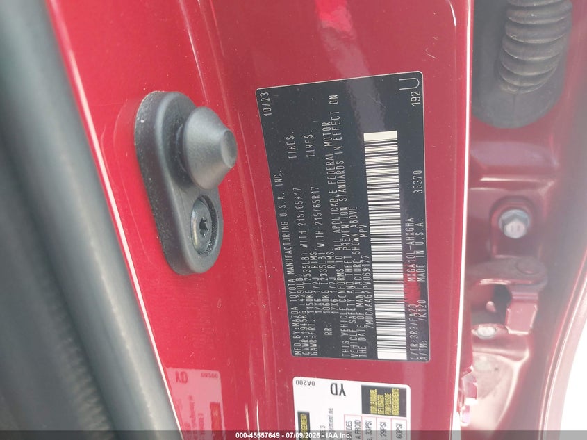 2023 Toyota Corolla Cross Le VIN: 7MUCAAAG7PV069177 Lot: 45557649