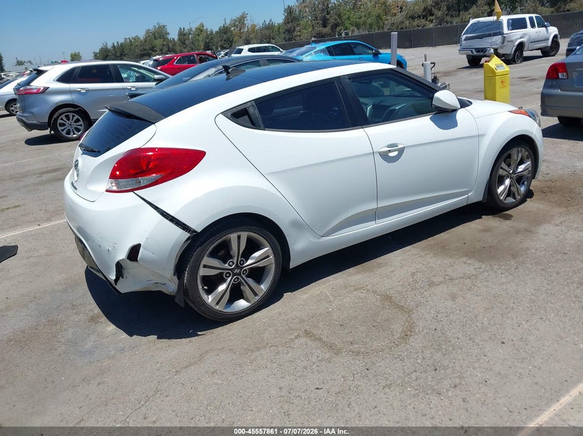 Vin: kmhtc6ad9eu208950, lot: 46056172, hyundai veloster base w/black 20144