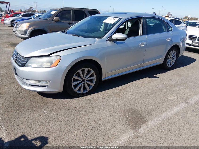 2012 Volkswagen Passat, Звичайний знос, IAAI, VIN 1VWCP7A39CC087892 — фото 2