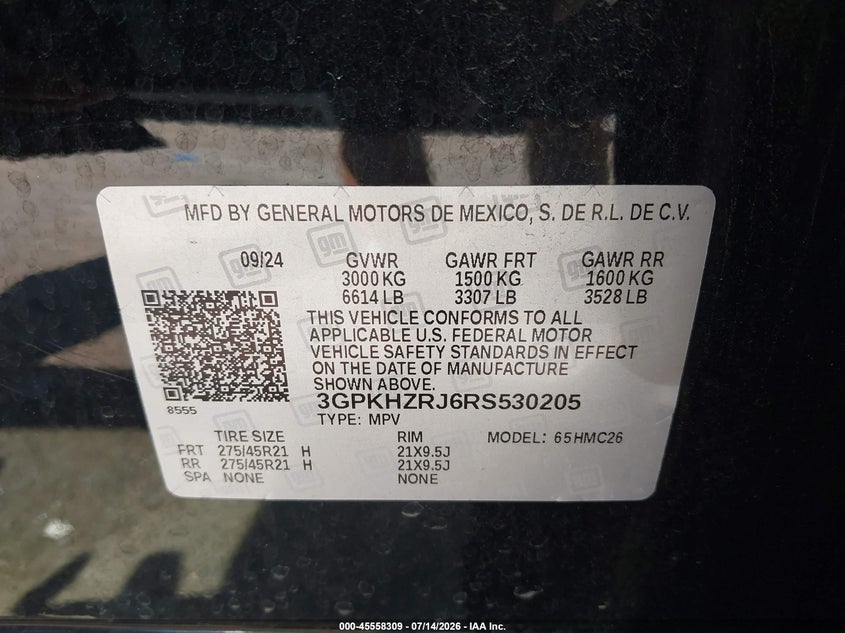 2024 Honda Prologue Elite VIN: 3GPKHZRJ6RS530205 Lot: 45558309