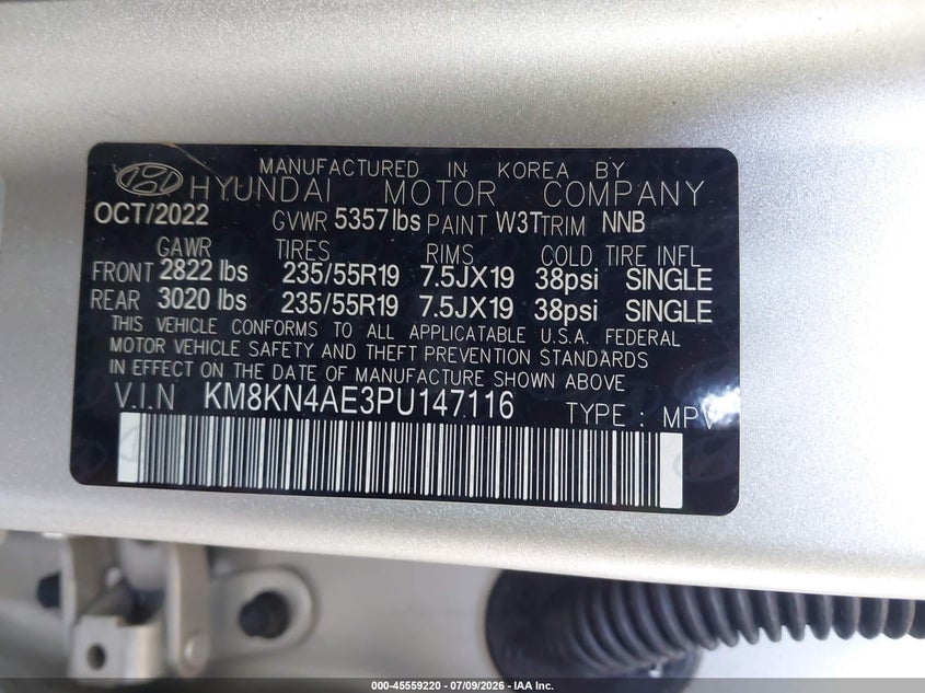 2023 Hyundai Ioniq 5 Sel VIN: KM8KN4AE3PU147116 Lot: 45559220