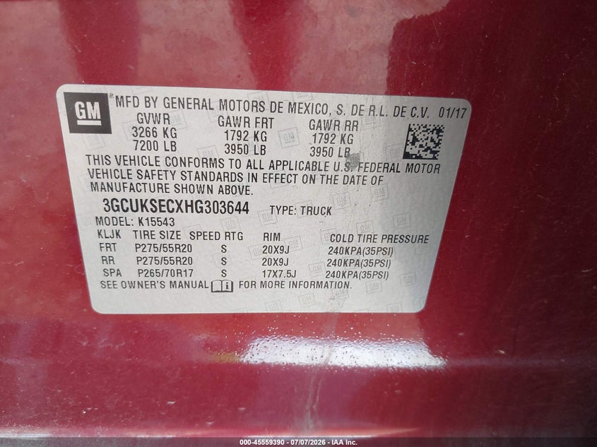 2017 CHEVROLET SILVERADO 1500 auction photo 8
