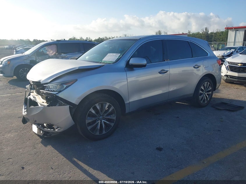 2015 Acura MDX, Неизвестно, IAAI, VIN 5FRYD3H42FB003958 — фото 2
