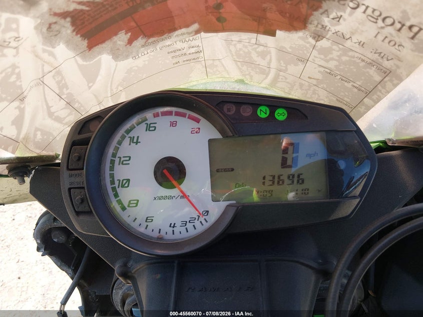 2011 Kawasaki Zx600 R VIN: JKAZX4R14BA025528 Lot: 45560070