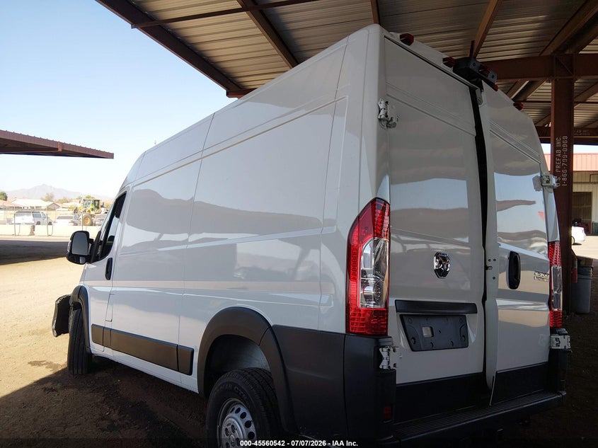 Vin: 3c6lrvcg1se555078, lot: 46058871, ram promaster 2500 tradesman high roof 136 wb w/pass seat 20253